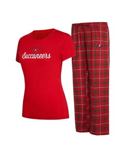 RZvc X|[c fB[X gbvX TVc pc Vc Concepts Sport Women's Red Pewter Tampa Bay Buccaneers Arctic T-shirt and Flannel Pants Sleep Set Red Pewter s[^[