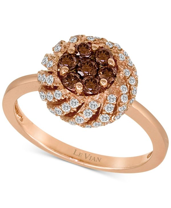 ヴァン ル レディース Gold Rose Gold Rose 14k in t.w.) ct. (3/4 Ring Cluster Diamond Chocolatier&reg; アクセサリー リング 指輪・リング