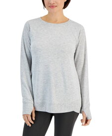 【送料無料】 イデオロギー レディース シャツ トップス Women's Active Butter French-Terry Long-Sleeve Thumbhole Tunic Top Created for Macy's Grey Whisper Heather