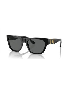 【送料無料】 ヴェルサーチ メンズ サングラス・アイウェア アクセサリー Men's Low Bridge Fit Sunglasses VE4457F Black