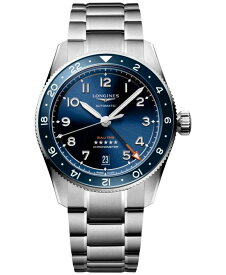 【送料無料】 ロンジン メンズ 腕時計 アクセサリー Men's Swiss Automatic Spirit Zulu Time Stainless Steel Bracelet Watch 39mm Silver And Blue Ceramic Bezel