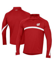 【送料無料】 アンダーアーマー メンズ シャツ トップス Men's Red Wisconsin Badgers Game Day Raglan Quarter-Zip Top Red