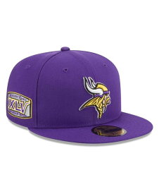 【送料無料】 ニューエラ メンズ 帽子 アクセサリー Men's Purple Minnesota Vikings Main Patch 59FIFTY Fitted Hat Purple