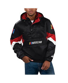 【送料無料】 スターター メンズ ジャケット・ブルゾン アウター Men's Black NASCAR Home Team Satin Half-Zip Hoodie Jacket Black