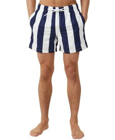 【送料無料】 コットンオン メンズ ハーフパンツ・ショーツ 水着 Men's Stretch Swim Shorts Navy Resort Stripe