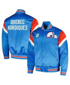 【送料無料】 ミッチェル&ネス メンズ ジャケット・ブルゾン アウター Men's Blue Quebec Nordiques Midweight Satin Full-Snap Jacket Blue