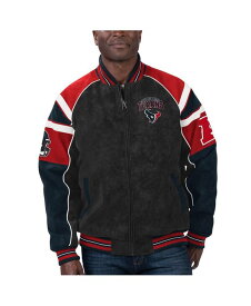 【送料無料】 カール バンクス メンズ ジャケット・ブルゾン アウター Men's Black Houston Texans Faux Suede Raglan Full-Zip Varsity Jacket Black