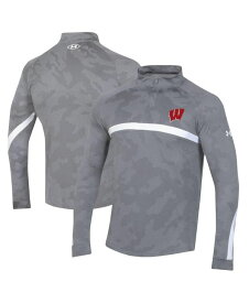 【送料無料】 アンダーアーマー メンズ シャツ トップス Men's Steel Wisconsin Badgers Game Day Camo Raglan Quarter-Zip Top Steel