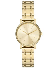 【送料無料】 スカーゲン レディース 腕時計 アクセサリー Women's Signatur Lille Two Hand Gold-Tone Stainless Steel Watch 30mm Gold-Tone