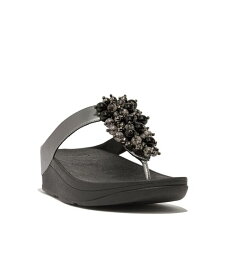 【送料無料】 フィットフロップ レディース サンダル シューズ Women's Fino Bauble-Bead Toe-Post Sandals Pewter Black