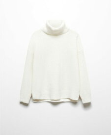 【送料無料】 マンゴ レディース ニット・セーター アウター Women's Rolled Neck Cable Sweater Coral Red