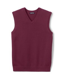 【送料無料】 ランズエンド メンズ ニット・セーター アウター School Uniform Men's Cotton Modal Sweater Vest Burgundy