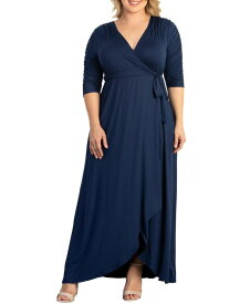 【送料無料】 キヨナ レディース ワンピース トップス Women's Plus Size Meadow Dream Maxi Wrap Dress Nocturnal navy