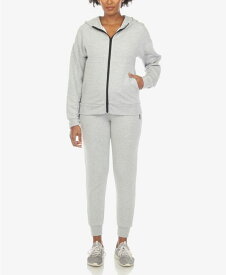 【送料無料】 ホワイトマーク レディース ナイトウェア アンダーウェア Women's Fleece Lined 2-Pc. Tracksuit Set Heather Gray