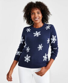 【送料無料】 スタイルアンドコー レディース ニット・セーター アウター Petite Holiday Themed Whimsy Sweaters Industrial Blue