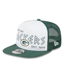 【送料無料】 ニューエラ メンズ 帽子 アクセサリー Men's White Green Green Bay Packers Banger 9FIFTY Trucker Snapback Hat White, Green