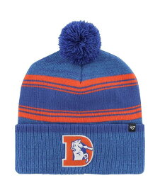 【送料無料】 47ブランド メンズ 帽子 アクセサリー Men's Royal Denver Broncos Fadeout Cuffed Knit Hat with Pom Royal