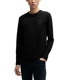 【送料無料】 ヒューゴボス メンズ Tシャツ トップス Men's Lunar New Year Artwork Regular-Fit T-shirt Black