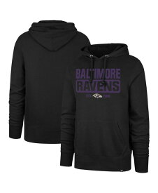 【送料無料】 47ブランド メンズ パーカー・スウェット アウター Men's Black Baltimore Ravens Box Out Headline Pullover Hoodie Black