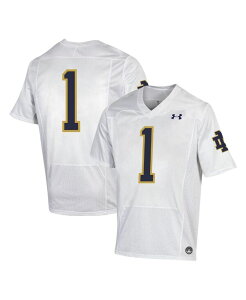 A_[A[}[ Y gbvX Vc W[W[ Under Armour Men's #1 White Notre Dame Fighting Irish Premiere Football Jersey White zCg