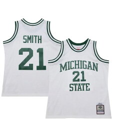 【送料無料】 ミッチェル&ネス メンズ シャツ トップス Men's Steve Smith White Michigan State Spartans 125th Basketball Anniversary 1990 Throwback Fashion Jersey White