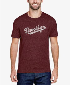 【送料無料】 エルエーポップアート メンズ Tシャツ トップス Men's Premium Blend Word Art Brooklyn Neighborhoods T-shirt Burgundy