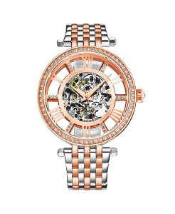 yz XgD[O fB[X rv ANZT[ Delphi 3944 Automatic 38mm Ladies Skeleton Watch Rose Gold