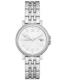 【送料無料】 スカーゲン レディース 腕時計 アクセサリー Women's Signatur Sport Lille Three Hand Date Silver-Tone Stainless Steel Watch 34mm Silver-Tone