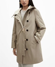 【送料無料】 マンゴ レディース ジャケット・ブルゾン アウター Women's Shearling Collar Midi Parka Light Heather Gray