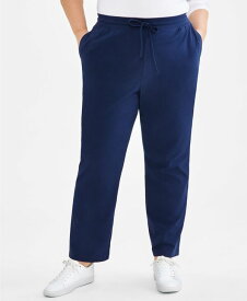 【送料無料】 スタイルアンドコー レディース カジュアルパンツ ボトムス Plus Size Knit Pull-On Pants Industrial Blue