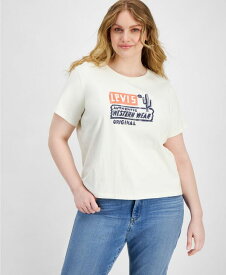 【送料無料】 リーバイス レディース シャツ トップス Plus Size Graphic Authentic Cotton Short-Sleeve T-Shirt Authentic Western Wear Egret