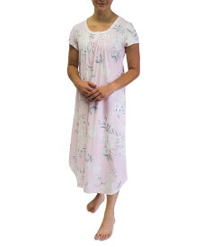 【送料無料】 ミス エレーン レディース ナイトウェア アンダーウェア Plus Size Short-Sleeve Floral Nightgown Pink Bouquets