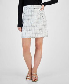 【送料無料】 ゲス レディース スカート ボトムス Women's Sofia Tweed Mini Skirt Check Tweed White Combo