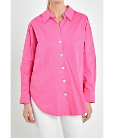 【送料無料】 イングリッシュファクトリー レディース シャツ トップス Women's Oversize Collared Shirt Fuchsia