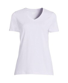 【送料無料】 ランズエンド レディース シャツ トップス Women's Tall Relaxed Supima Cotton Short Sleeve V-Neck T-Shirt Pale lilac frost