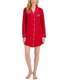 【送料無料】 チャータークラブ レディース ナイトウェア アンダーウェア Sueded Super Soft Knit Sleepshirt Nightgown Joy Candy Red