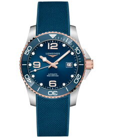 【送料無料】 ロンジン メンズ 腕時計 アクセサリー Men's Swiss Automatic HydroConquest Blue Rubber Strap Watch 41mm Blue