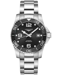 yz W Y rv ANZT[ Unisex Swiss Automatic HydroConquest Stainless Steel Bracelet Watch 39mm Black
