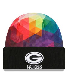 【送料無料】 ニューエラ メンズ 帽子 アクセサリー Men's Black Green Bay Packers 2023 NFL Crucial Catch Cuffed Knit Hat Black