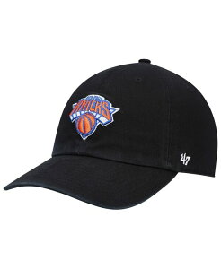47 �u�����h �����Y �A�N�Z�T���[ �X�q '47 Brand Men's Black New York Knicks Team Clean Up Adjustable Hat Black �u���b�N