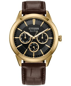V`Y Y ANZT[ rv U[ Citizen Eco-Drive Men's Rolan Brown Leather Strap Watch 40mm