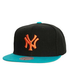 【送料無料】 ミッチェル&ネス メンズ 帽子 アクセサリー Men's Black Teal New York Yankees Citrus Cooler Snapback Hat Black Teal