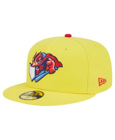 【送料無料】 ニューエラ メンズ 帽子 アクセサリー Men's Yellow Jacksonville Jumbo Shrimp Theme Nights Captain Crustacean 59FIFTY Fitted Hat Yellow