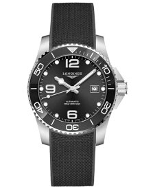 【送料無料】 ロンジン メンズ 腕時計 アクセサリー Men's Swiss Automatic HydroConquest Black Rubber Strap Watch 41mm No Color