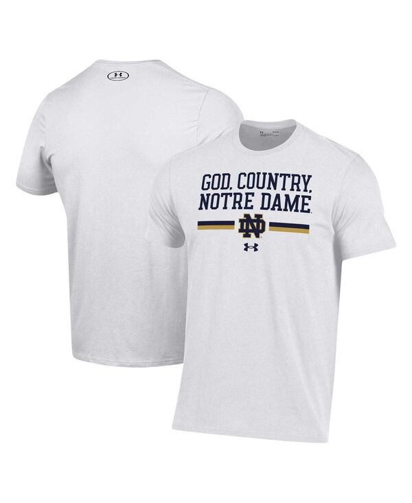 【送料無料】 アンダーアーマー メンズ Tシャツ トップス Men's White Notre Dame Fighting Irish God Country T-shirt White：ReVida