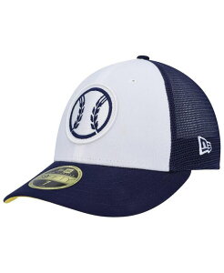 �j���[�G�� �����Y �A�N�Z�T���[ �X�q New Era Men's White Navy Milwaukee Brewers 2023 On-Field Batting Practice Low Profile 59FIFTY Fitted Hat White Navy �z���C�g