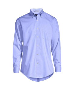 �����Y�G���h �����Y �g�b�v�X �V���c �{�^���_�E�� �g�[�� �_�E�� Lands' End Big & Tall Traditional Fit Solid No Iron Supima Pinpoint Buttondown Collar Dress Shirt Light blue �u���[