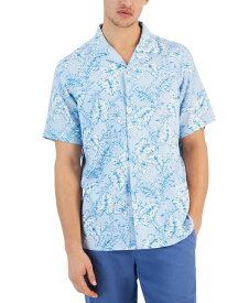 【送料無料】 クラブルーム メンズ シャツ トップス Men's Kell Regular-Fit Leaf-Print Button-Down Camp Shirt Alfresco Blue
