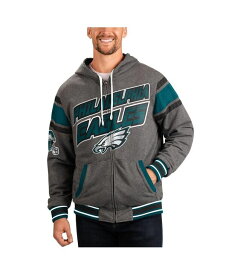 【送料無料】 カール バンクス メンズ ジャケット・ブルゾン アウター Men's Gray Midnight Green Philadelphia Eagles Extreme Full Back Reversible Hoodie Full-Zip Jacket Gray Midnight Green