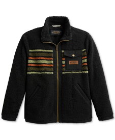 【送料無料】 ペンドルトン メンズ ジャケット・ブルゾン アウター Men's Stand-Collar Fleece Jacket Olive Camp Stripe